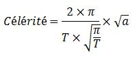 Formule de calcul de la célérité d'une paroi