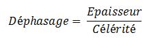 Formule de calcul du déphasage d'une paroi